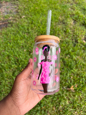 Black Barbie ‘Head Barb in Charge’ Coffee Glass - HPK Personalized Products