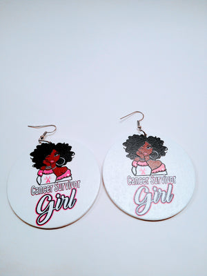 Gorgeous hook " Cancer Survivor Girl earrings - HPK Personalized Products and more