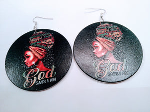 Handmade hook earrings " God says I am" - HPK Personalized Products and more