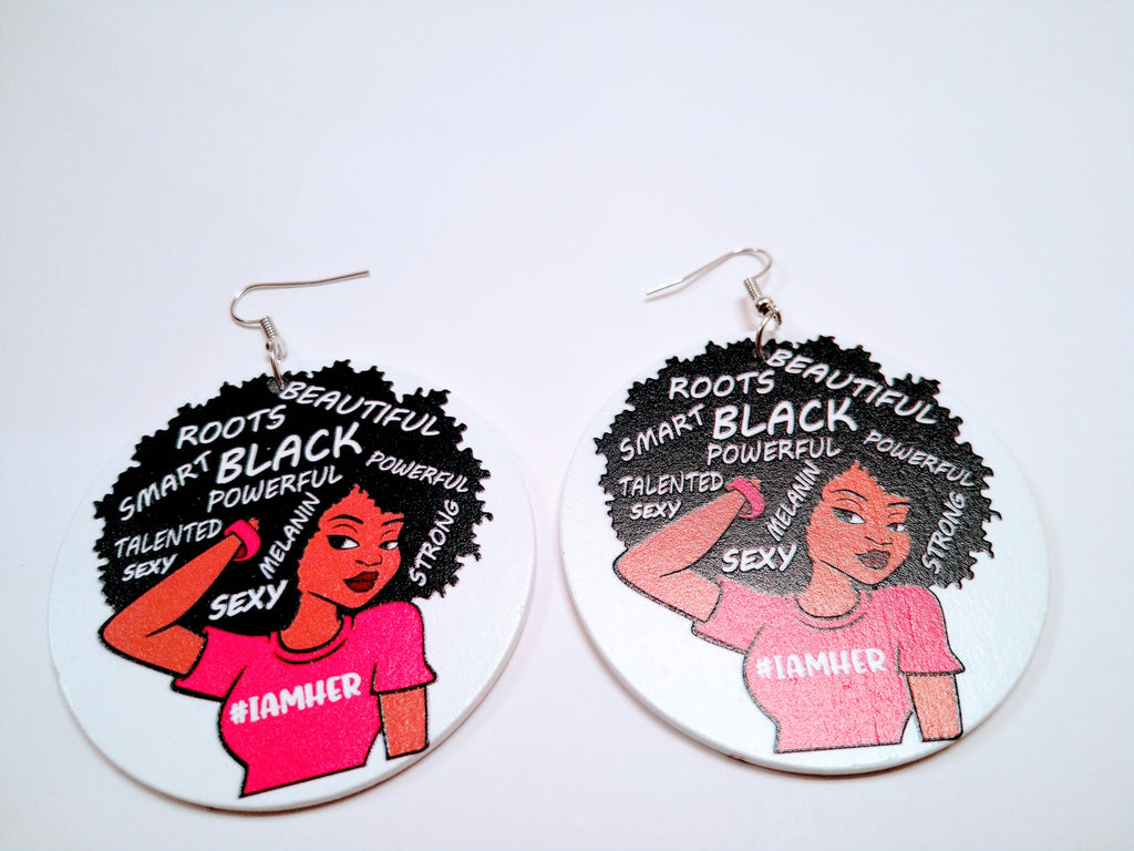 Handmade"I Am Her " earrings - HPK Personalized Products and more