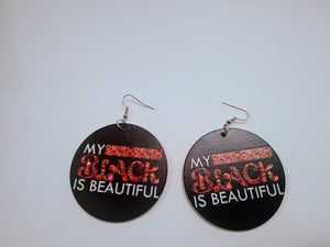 Handmade hook "My Black Is Beautiful" earrings - HPK Personalized Products and more