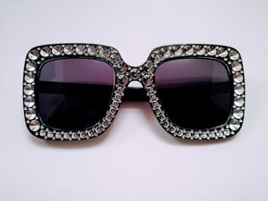 Black Oversized Rhinestones sunglasses - HPK Personalized Products and more