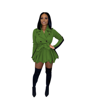 OLIVIA: Green & Black Long Sleeve Dress/Jacket - HPK Personalized Products and more