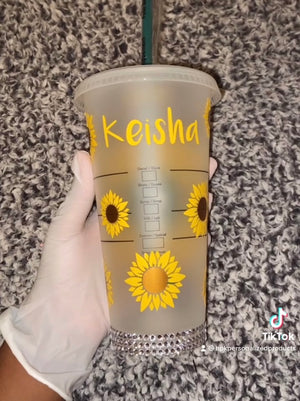 Yellow Sunflower Starbucks Cold Cup - HPK Personalized Products and more