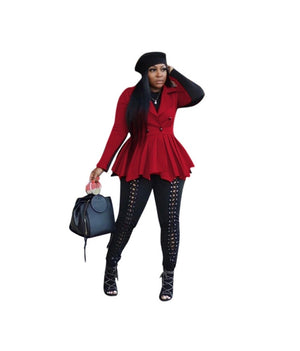 OLIVIA: Red & Black Long Sleeve Dress/Coat - HPK Personalized Products and more