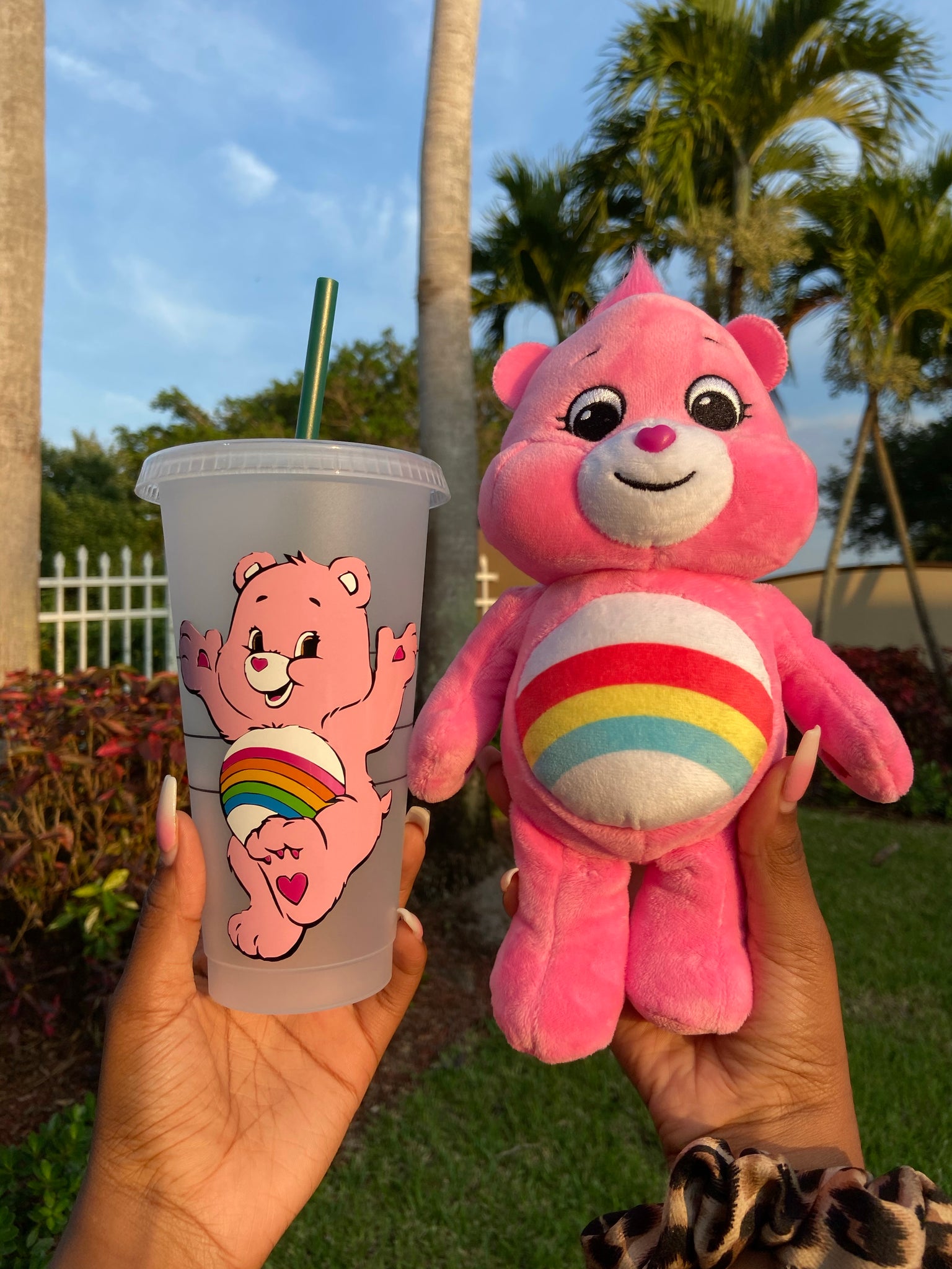 Pink Care Bear Cup and Cheer Bear Bundle - HPK Personalized Products and more
