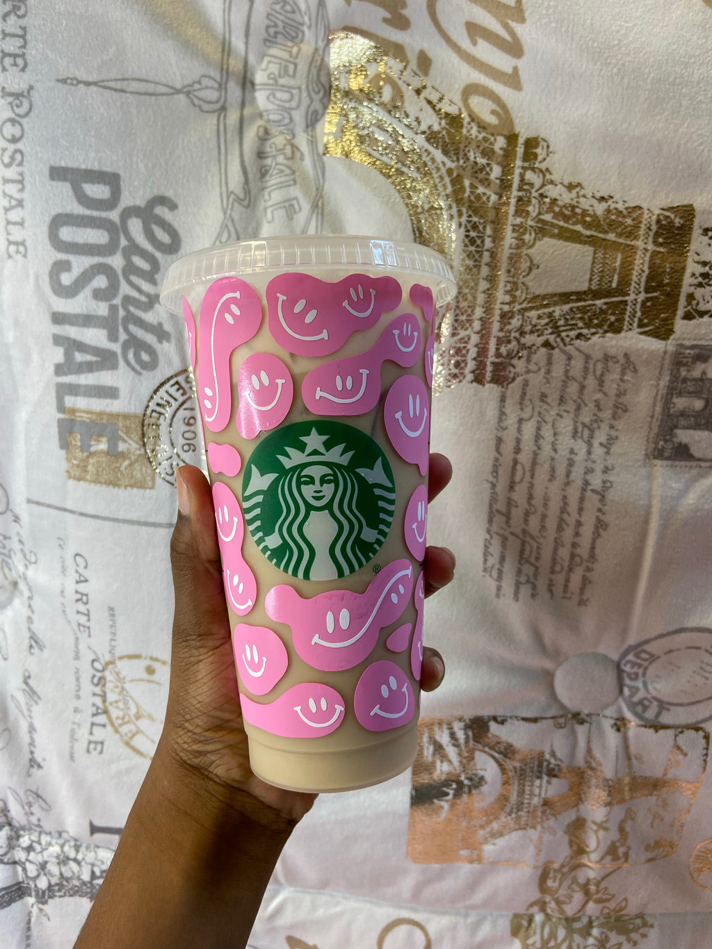 Smiley Face Starbucks Cold Cup - HPK Personalized Products and more