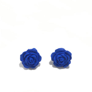 Royal Blue Rose Stud Earrings - HPK Personalized Products and more